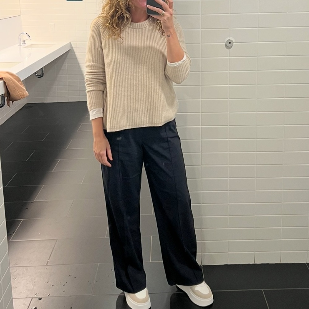 jenni kayne cashmere fisherman Sweater oatmeal L